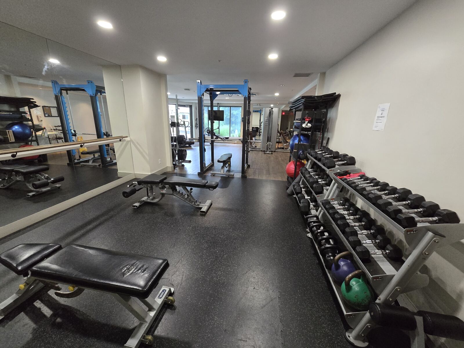 Fitness centre free weights area