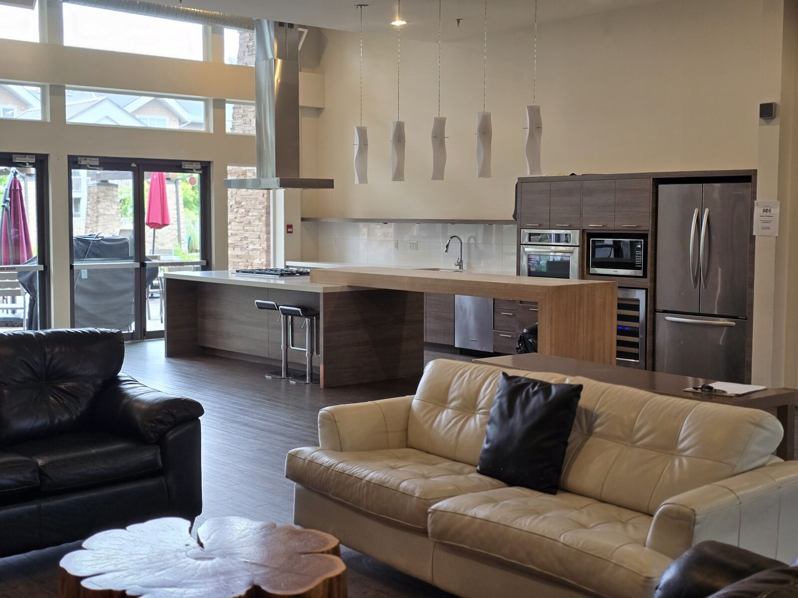 Owners lounge shared kitchen