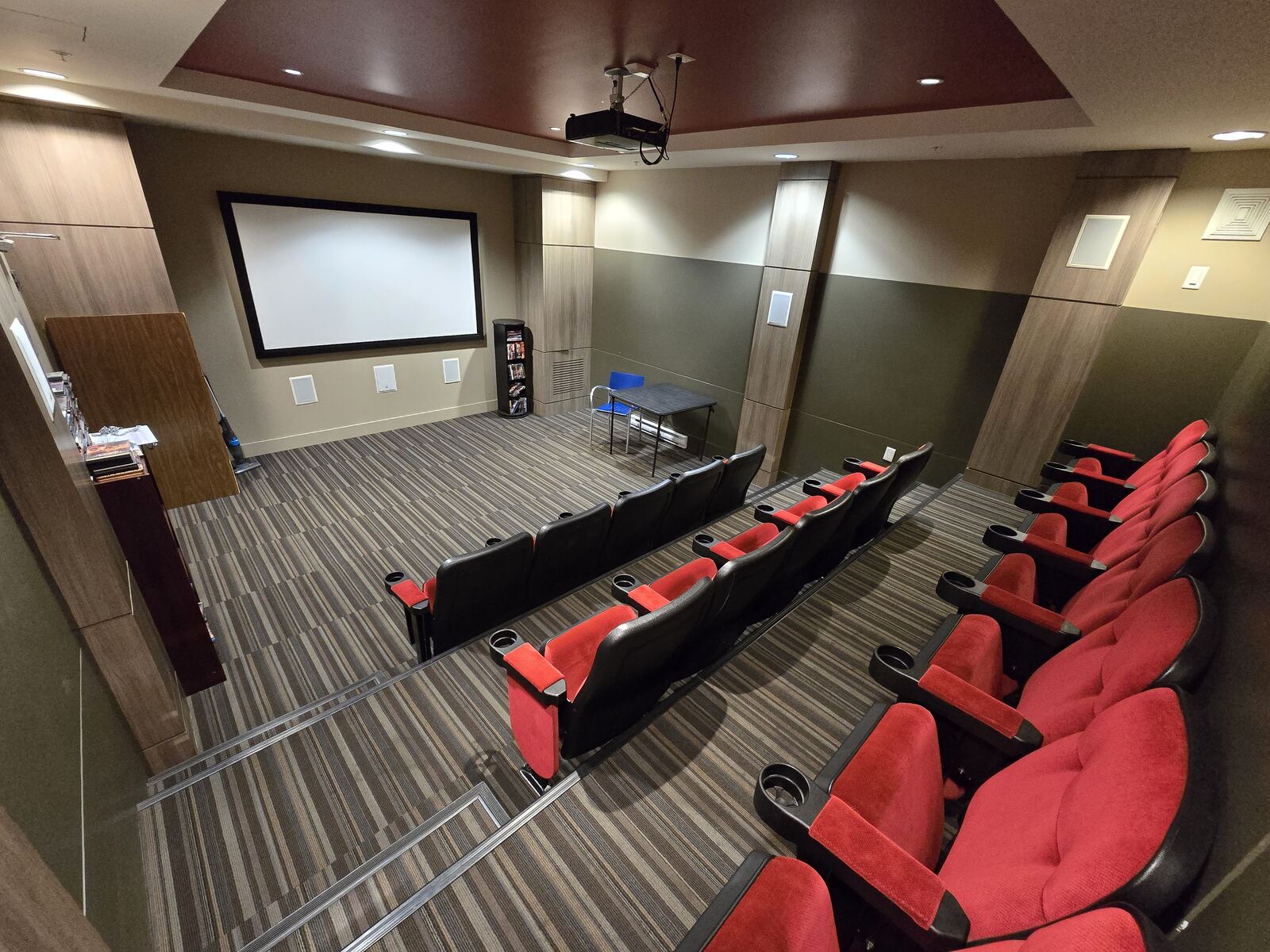 Private movie theatre with stadium seating